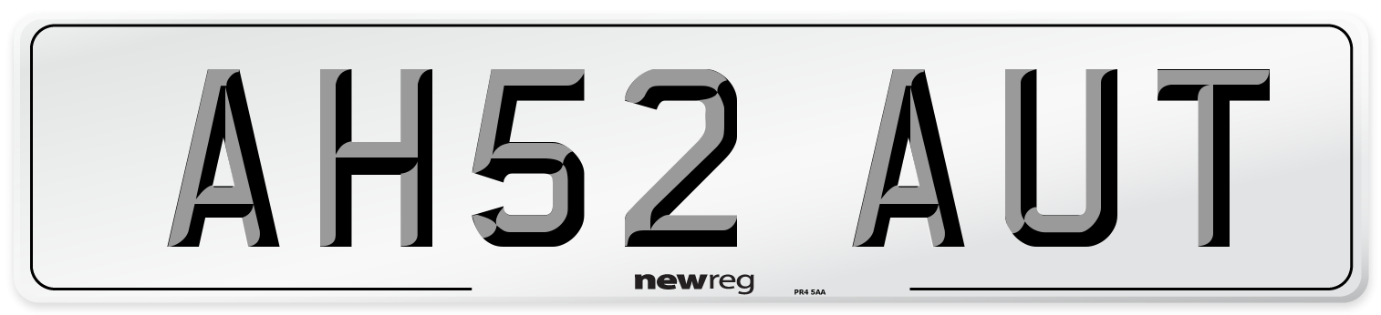 AH52 AUT Number Plate from New Reg